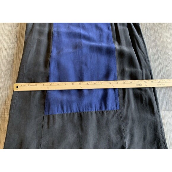 Madewell Silk Blend Blue Black Color Block Sheath Dress Exposed Back Zipper XS - Picture 5 of 10